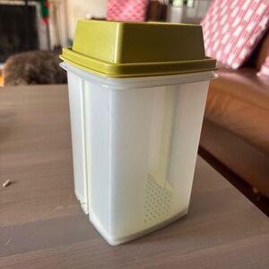 Vintage Tupperware Dill Pickle Container Olive Green Kitchen Storage